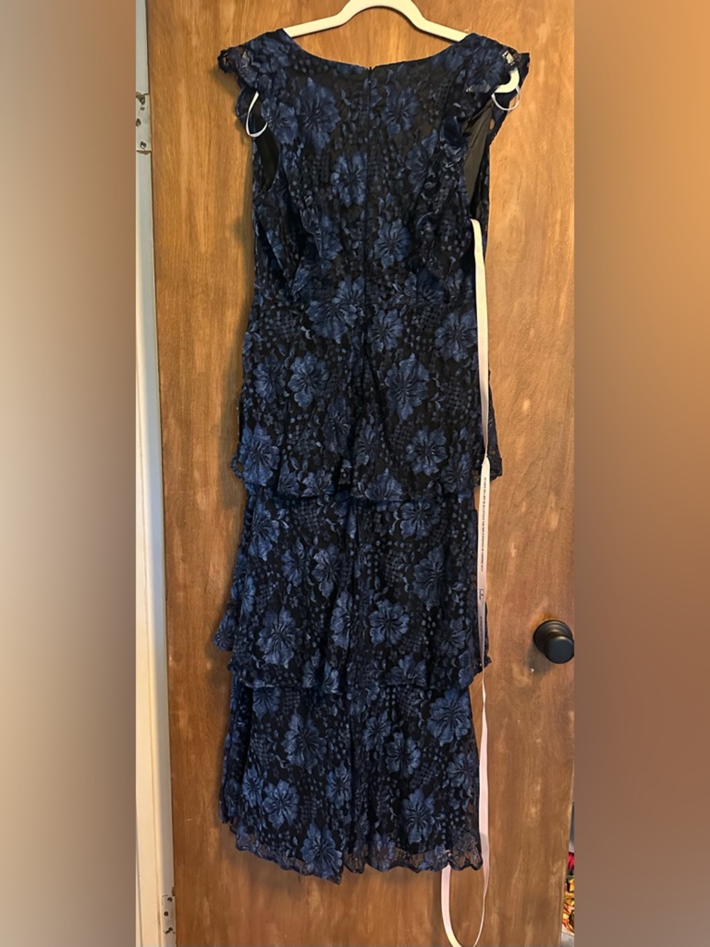 Lulu's Navy Blue Floral Lace Tiered Maxi Dress